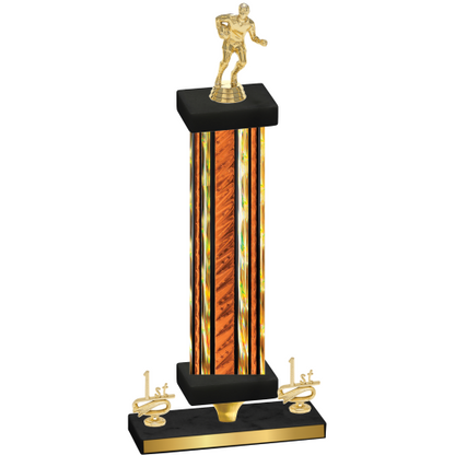 Premium Single Orange Glacier First Place Rugby Trophy