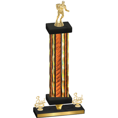 Premium Single Orange Glacier Third Place Rugby Trophy