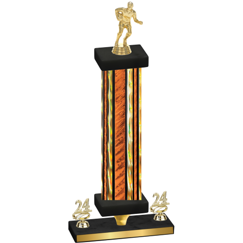 Premium Single Orange Glacier Year Rugby Trophy