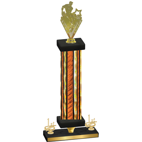 Premium Single Orange Glacier First Place Rugby Trophy