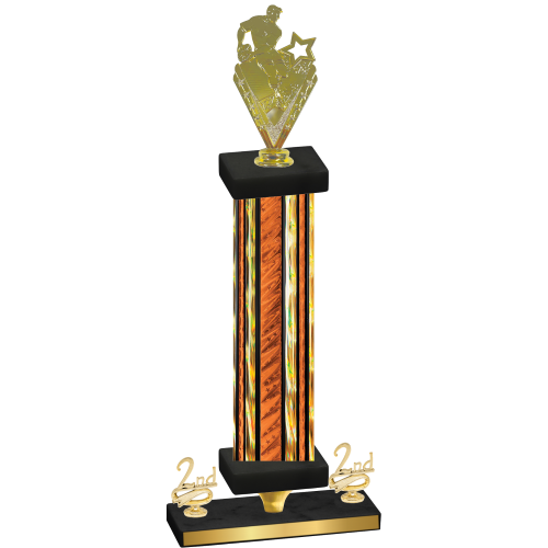 Premium Single Orange Glacier Second Place Rugby Trophy