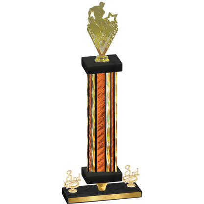 Premium Single Orange Glacier Third Place Rugby Trophy