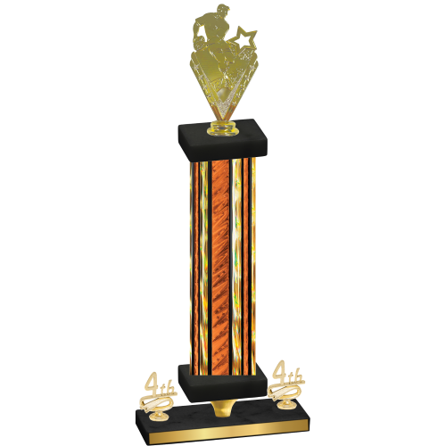 Premium Single Orange Glacier Fourth Place Rugby Trophy