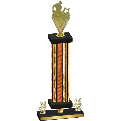 Premium Single Orange Glacier Year Rugby Trophy