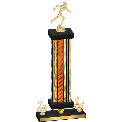 Premium Single Orange Glacier Second Place Running Trophy