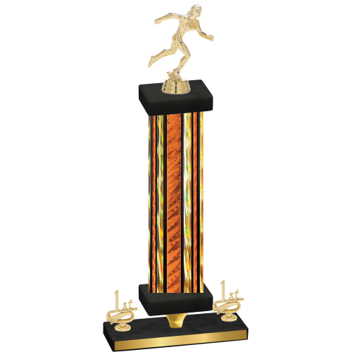 Premium Single Orange Glacier First Place Running Trophy