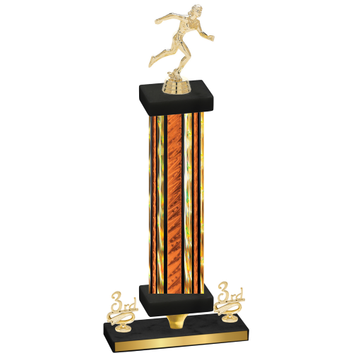 Premium Single Orange Glacier Third Place Running Trophy