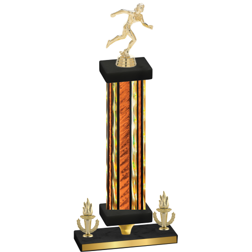 Premium Single Orange Glacier Victory Running Trophy