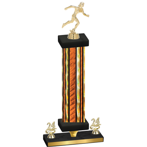 Premium Single Orange Glacier Year Running Trophy