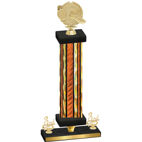 Premium Single Orange Glacier Third Place Running Trophy