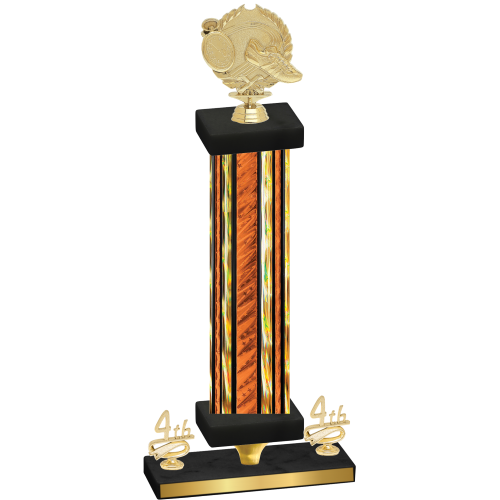 Premium Single Orange Glacier Fourth Place Running Trophy