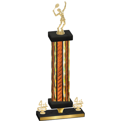 Premium Single Orange Glacier Fourth Place Tennis Trophy