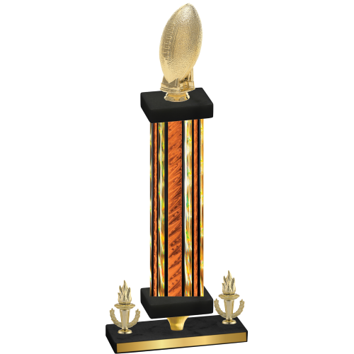 Premium Single Orange Glacier Victory Football Trophy