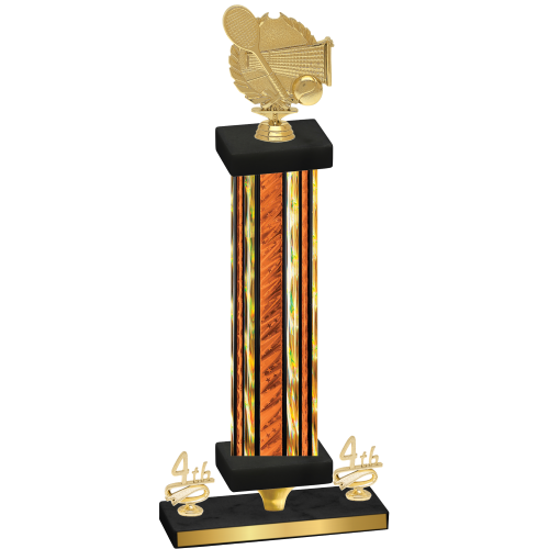 Premium Single Orange Glacier Fourth Place Tennis Trophy