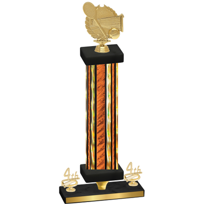 Premium Single Orange Glacier Fourth Place Tennis Trophy