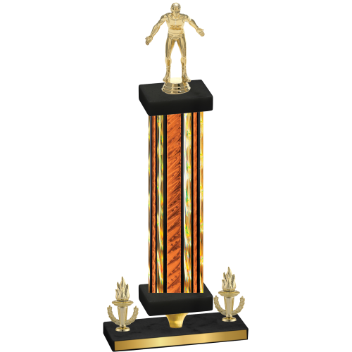 Premium Single Orange Glacier Victory Wrestling Trophy