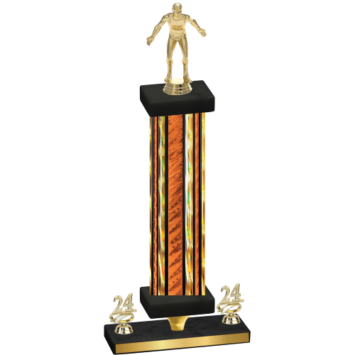 Premium Single Orange Glacier Year Wrestling Trophy