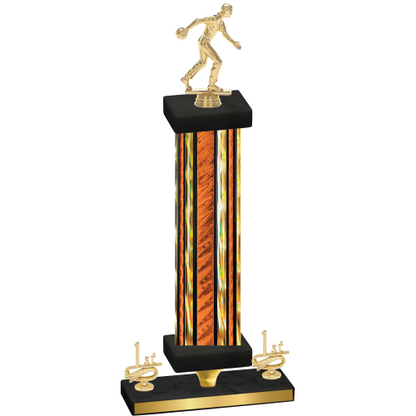 Premium Single Orange Glacier First Place Bowling Trophy