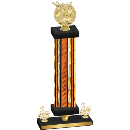 Premium Single Orange Glacier Third Place Bowling Trophy