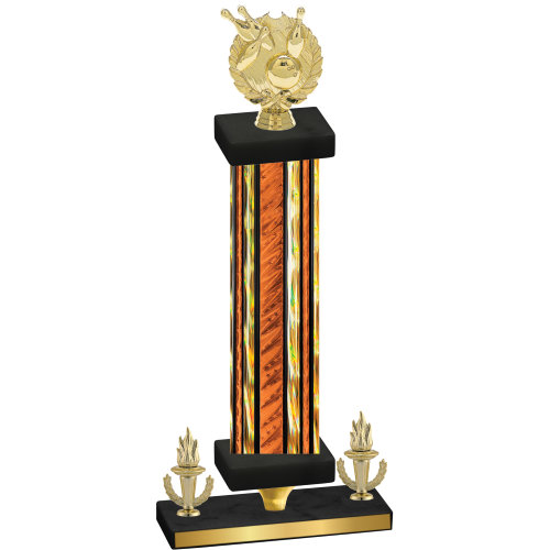 Premium Single Orange Glacier Victory Bowling Trophy