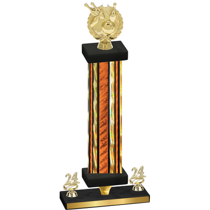 Premium Single Orange Glacier Year Bowling Trophy