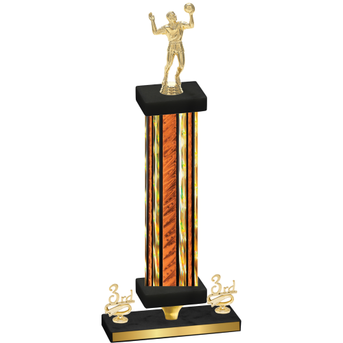 Premium Single Orange Glacier Third Place Volleyball Trophy