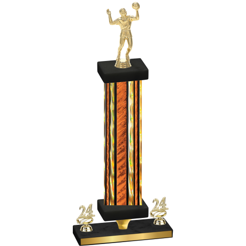 Premium Single Orange Glacier Year Volleyball Trophy