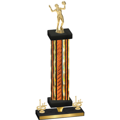 Premium Single Orange Glacier First Place Volleyball Trophy