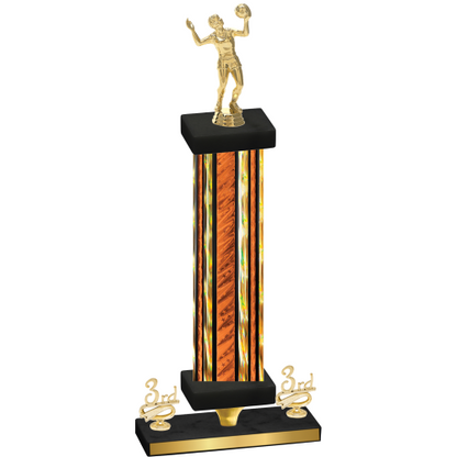 Premium Single Orange Glacier Third Place Volleyball Trophy