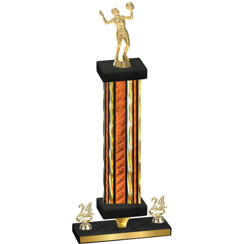 Premium Single Orange Glacier Year Volleyball Trophy