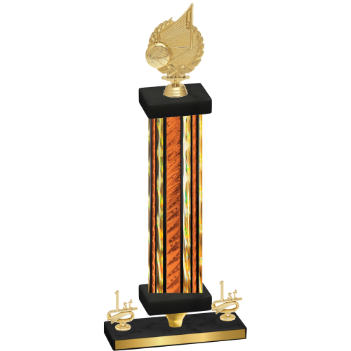 Premium Single Orange Glacier First Place Volleyball Trophy