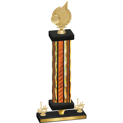 Premium Single Orange Glacier First Place Volleyball Trophy