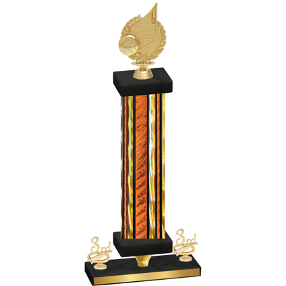 Premium Single Orange Glacier Third Place Volleyball Trophy