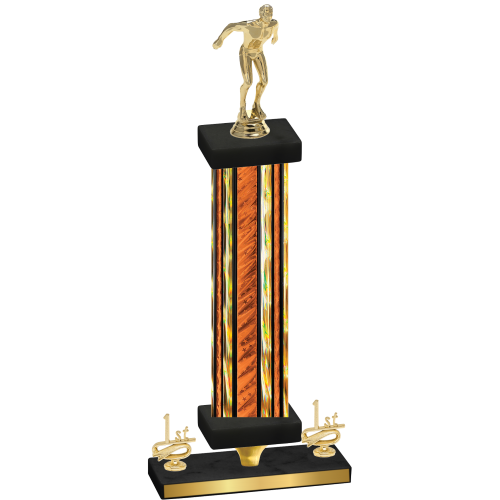 Premium Single Orange Glacier First Place Swimming Trophy