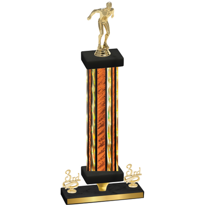 Premium Single Orange Glacier Third Place Swimming Trophy