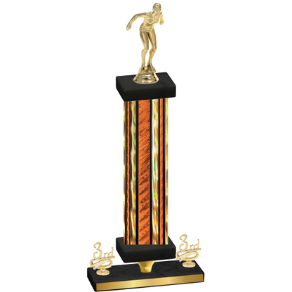 Premium Single Orange Glacier Third Place Tennis Trophy