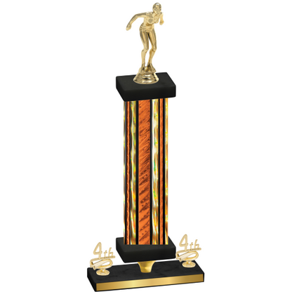 Premium Single Orange Glacier Fourth Place Tennis Trophy