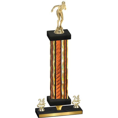 Premium Single Orange Glacier Year Tennis Trophy