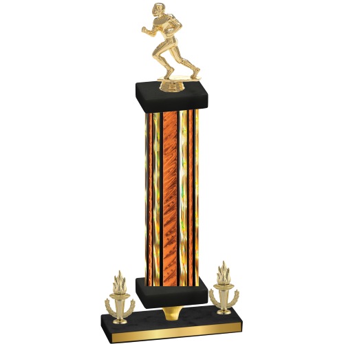 Premium Single Orange Glacier Victory Football Trophy