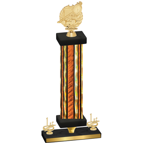 Premium Single Orange Glacier First Place Swimming Trophy