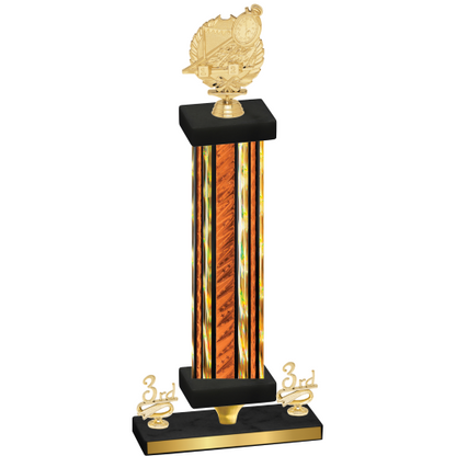 Premium Single Orange Glacier Third Place Swimming Trophy