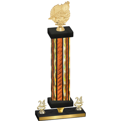 Premium Single Orange Glacier Year Swimming Trophy