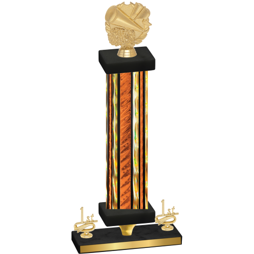 Premium Single Orange Glacier First Place Cheerleading Trophy