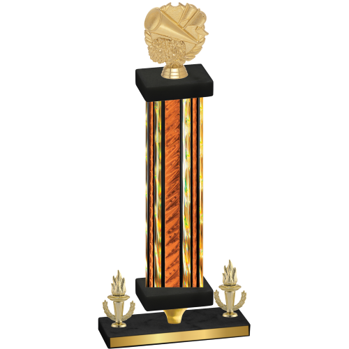 Premium Single Orange Glacier Victory Cheerleading Trophy