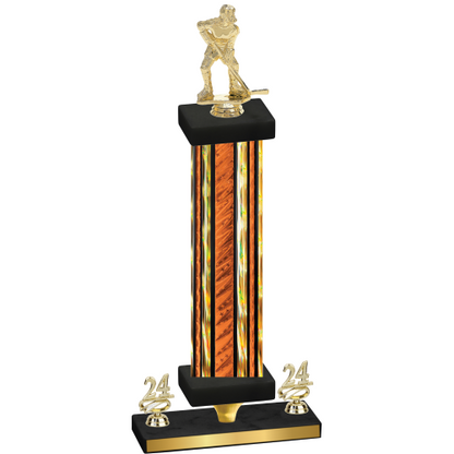 Premium Single Orange Glacier Year Hockey Trophy