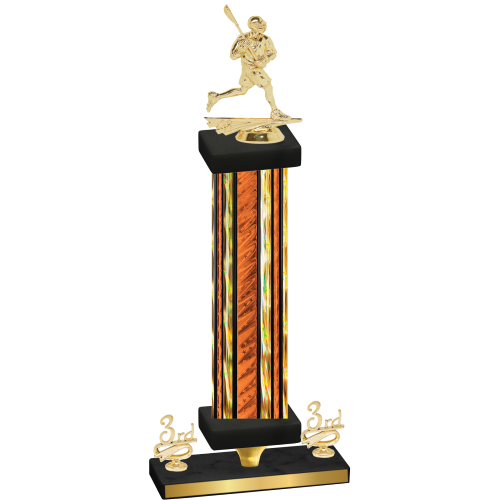 Premium Single Orange Glacier Third Place Lacrosse Trophy