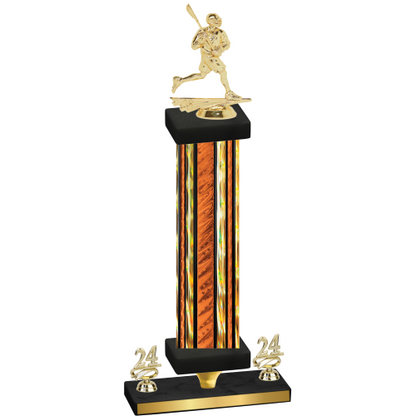 Premium Single Orange Glacier Year Lacrosse Trophy