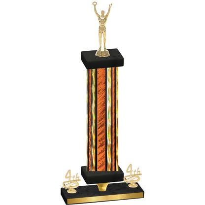 Premium Single Orange Glacier Fourth Place Victory Trophy