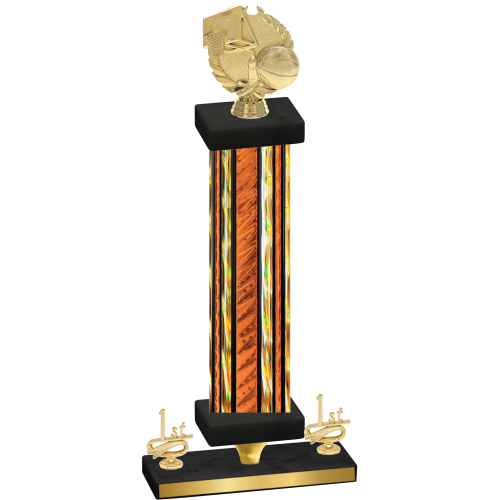 Premium Single Orange Glacier First Place Basketball Trophy