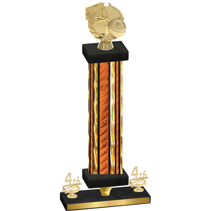 Premium Single Orange Glacier Fourth Place Basketball Trophy